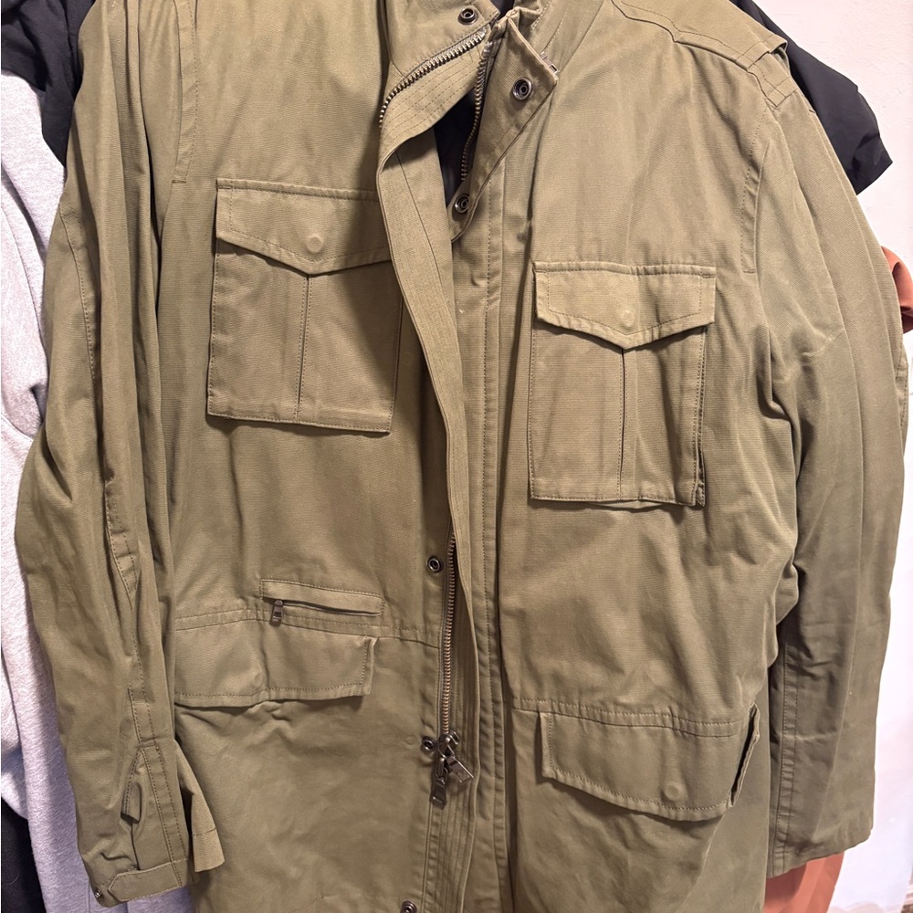 Vince Camuto Men's Olive Green Military Jacket